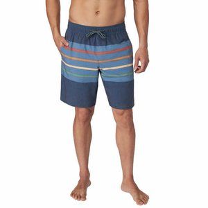NWT Hang Ten Men's Swim Trunk/Board Short with Compression Liner Dark Blue M